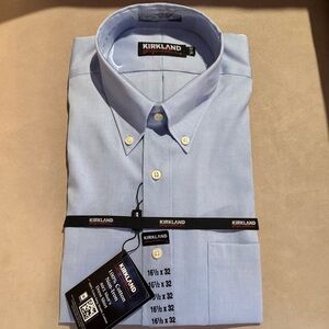 Kirkland Signature Classic Men's Light Blue Dress Shirt Long Sleeve 16.5 / 32
